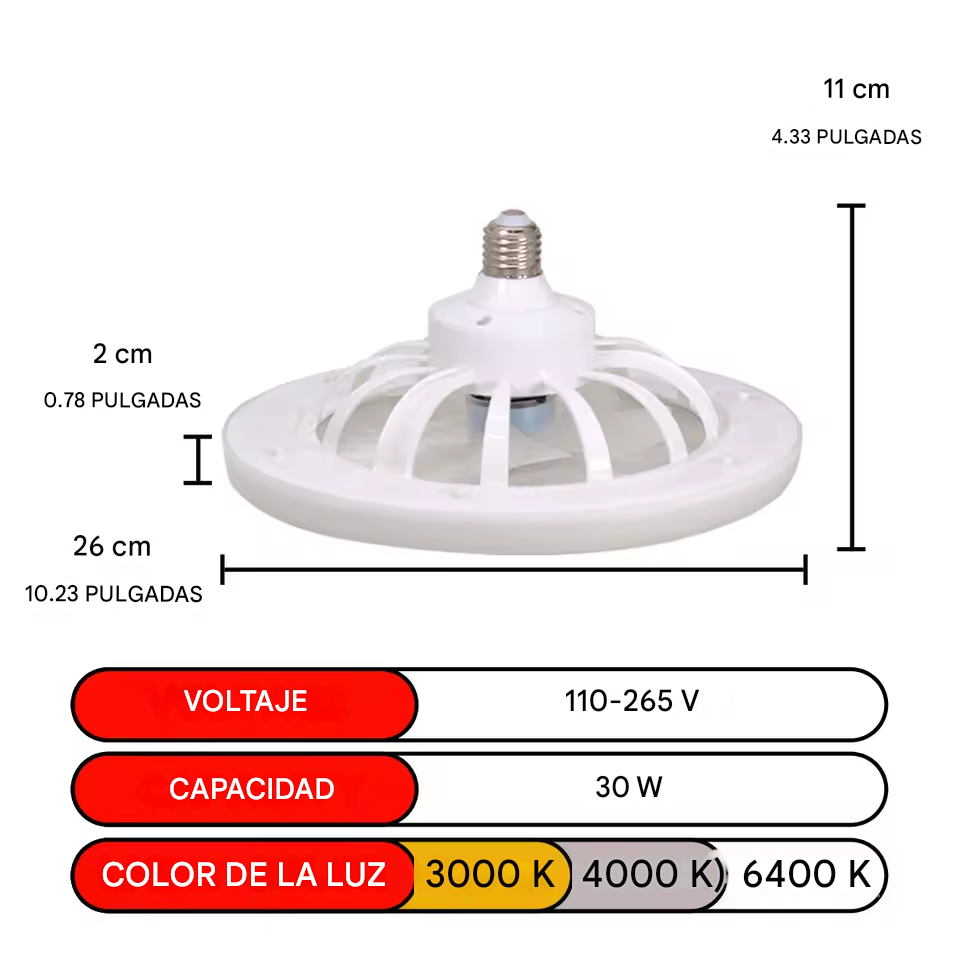 Olvídate del Calor y el Recibo Caro: VentiLuz Pro™ 3 en 1